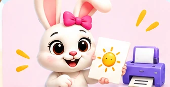 BunBun printing a Dodo Storyland activity page