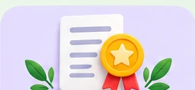Document with an award ribbon illustration