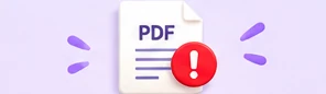 A document with a warning symbol
